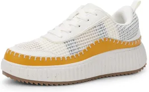 DREAM PAIRS Women Chunky City Tweed Comfortable Casual Platform Fashion Sneaker