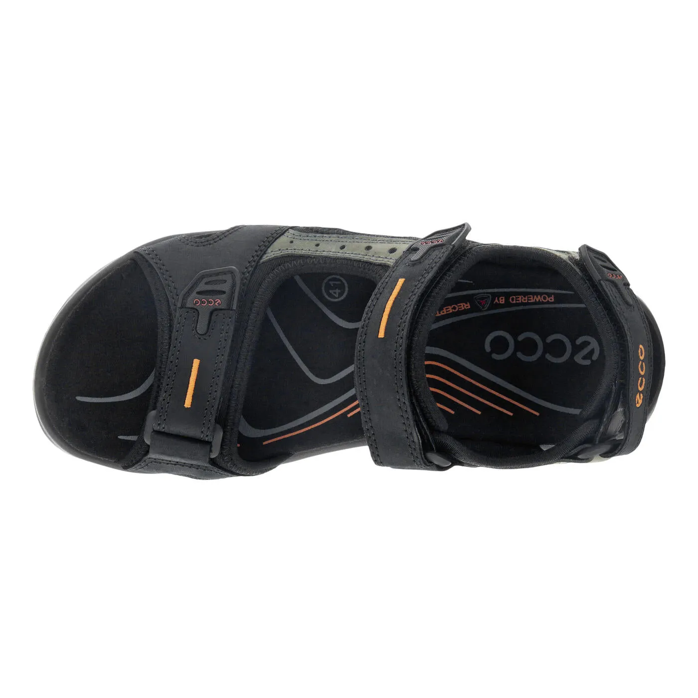 Ecco Men's Yucatan Sandal Black/Mole/Black Oil