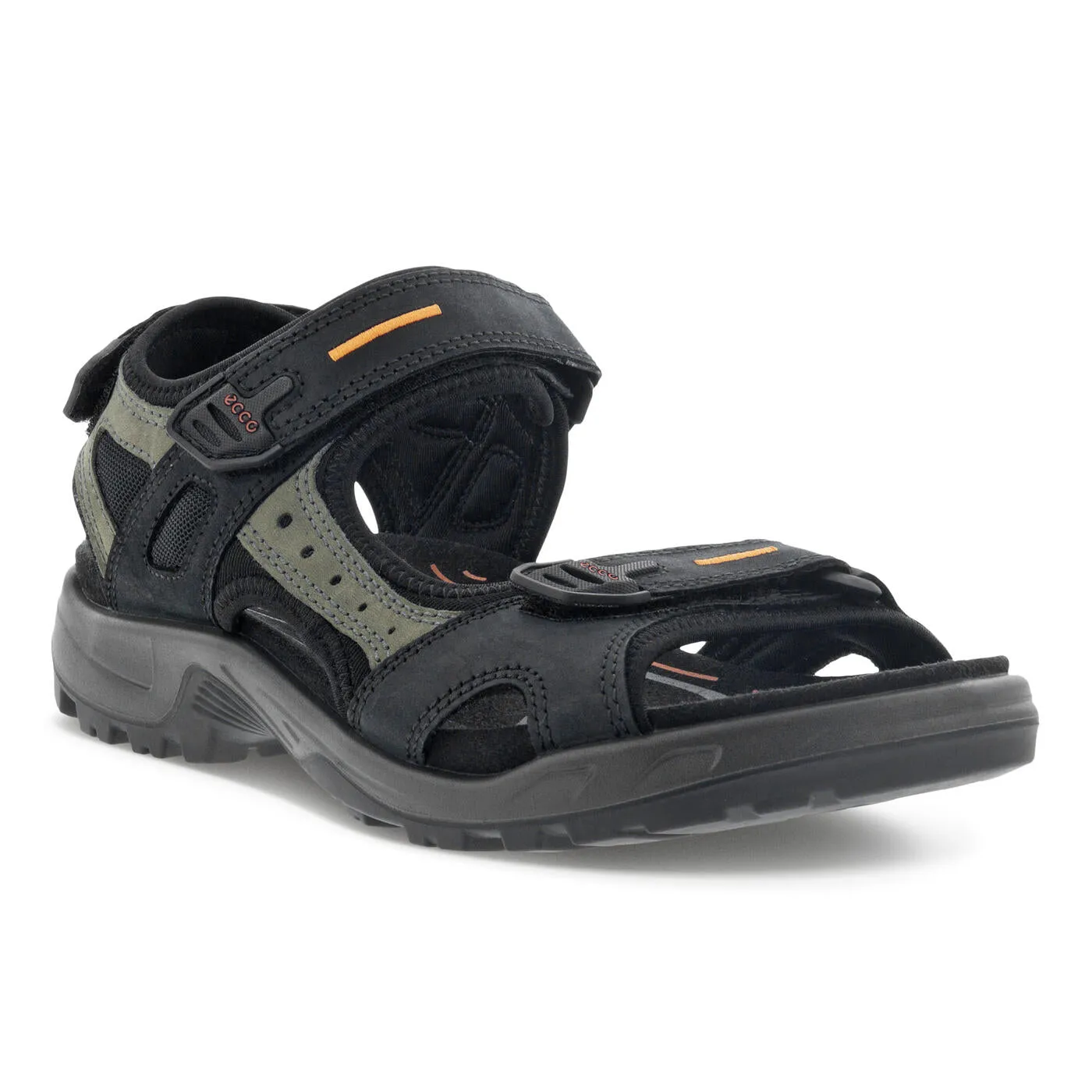 Ecco Men's Yucatan Sandal Black/Mole/Black Oil
