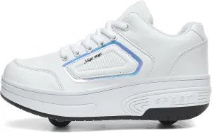 Ehauuo Roller Skates Shoes Sneakers Wheels Removable for Boys Girls Safety Stain-Resistant Easy on and Clean Comfortable as Kids Fun Sports Loved for Kids Beginners