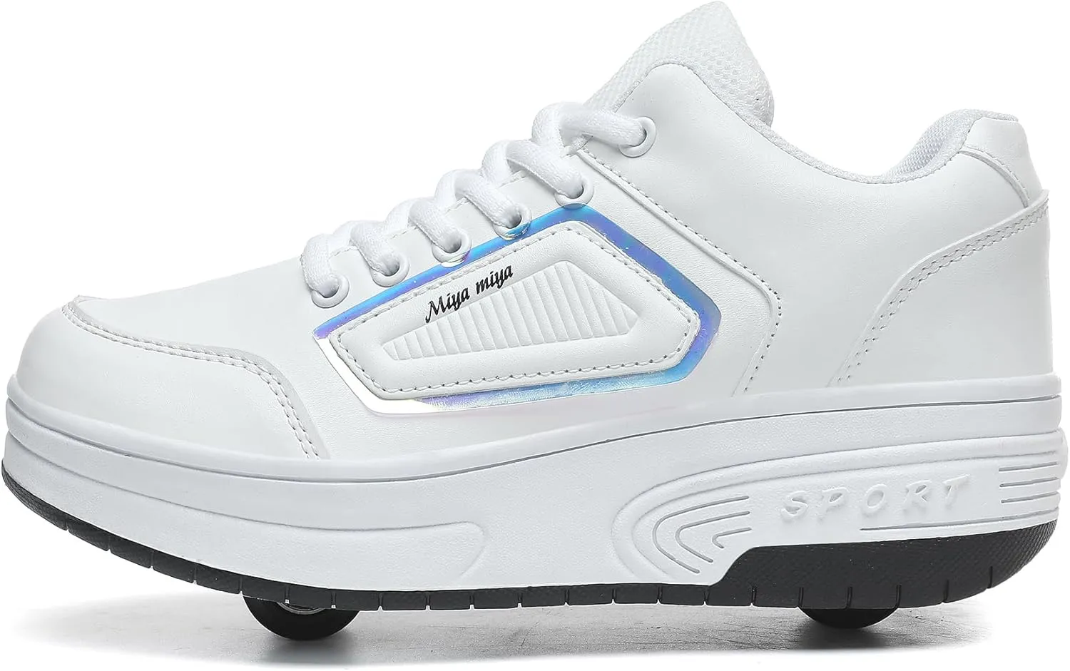 Ehauuo Roller Skates Shoes Sneakers Wheels Removable for Boys Girls Safety Stain-Resistant Easy on and Clean Comfortable as Kids Fun Sports Loved for Kids Beginners