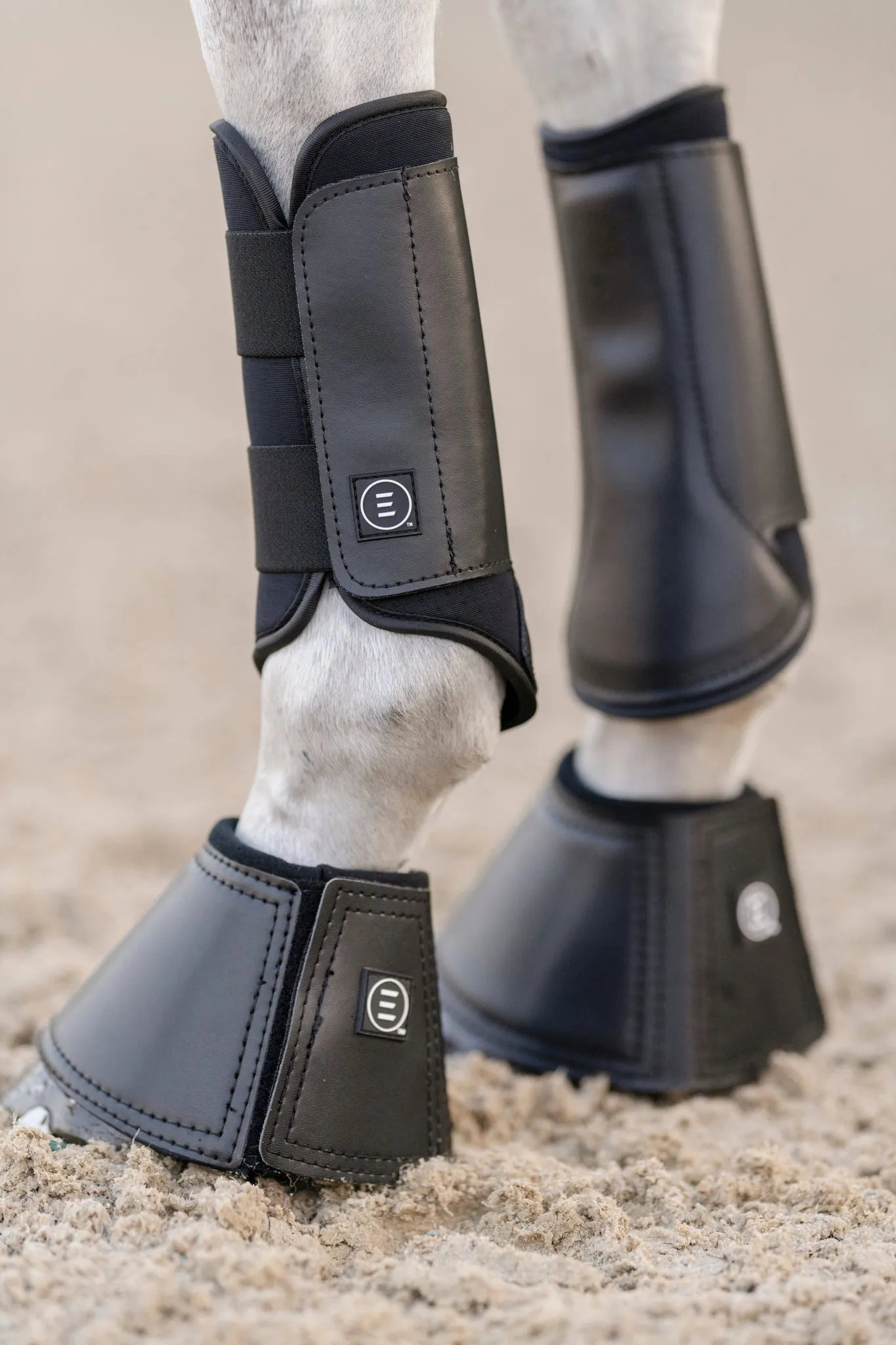 EquiFit Velcro Bell Boot w/ Fleece Rolled Top | 11269 | Black |