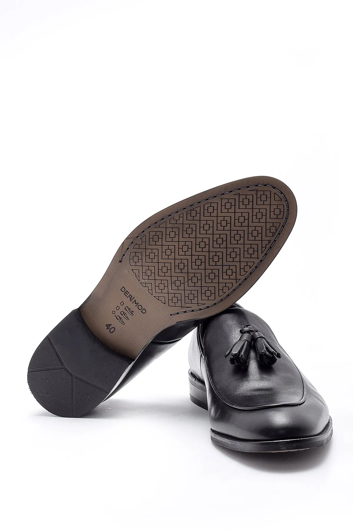 Erkek Püskül Detaylı Deri Loafer