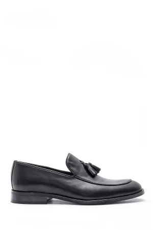 Erkek Püskül Detaylı Deri Loafer