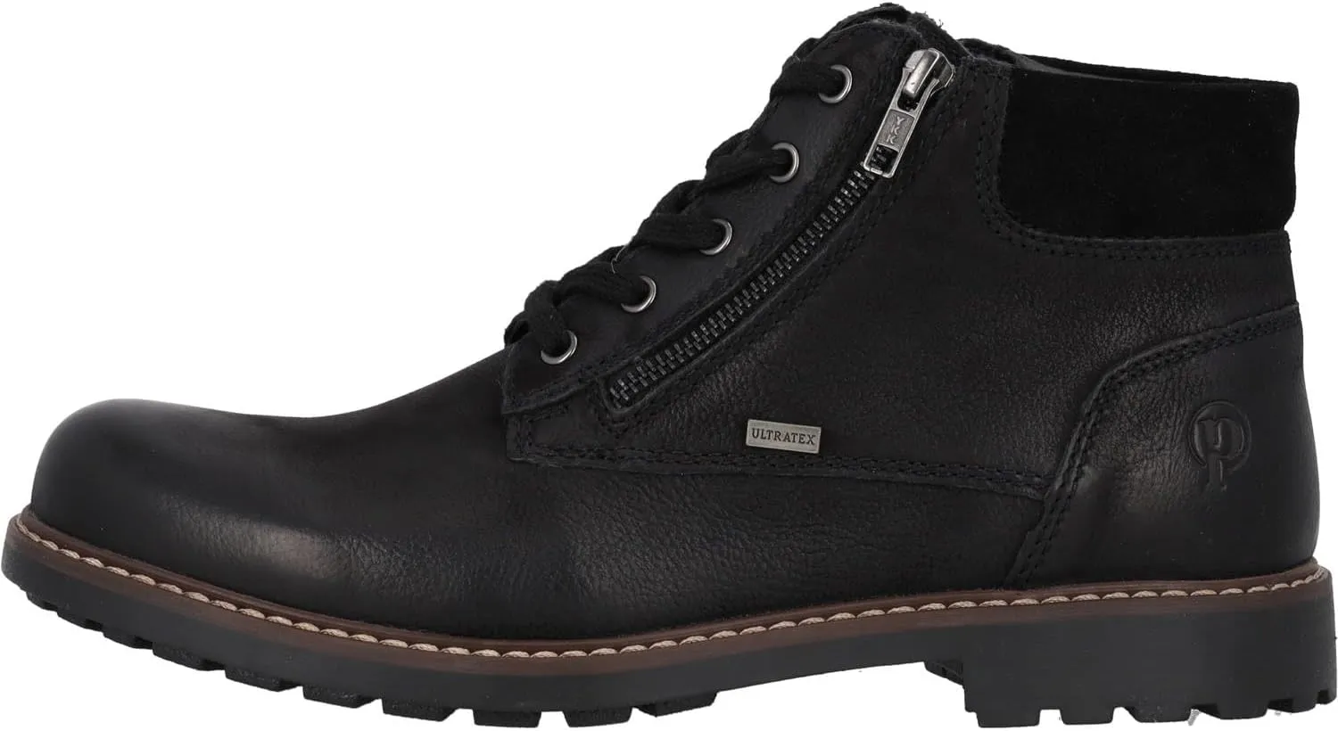 Fernor Men's Ankle Boots - Warm Lined Leather Boots with Ultra-Tex Membrane & Double Zip - Weatherproof Winter Shoes Made of Real Leather
