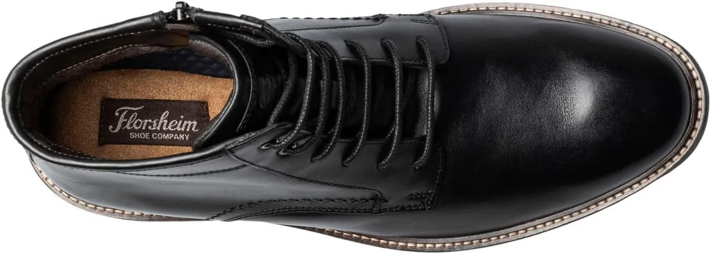 Florsheim Mens, Forge Plain Toe Lace Boot Black