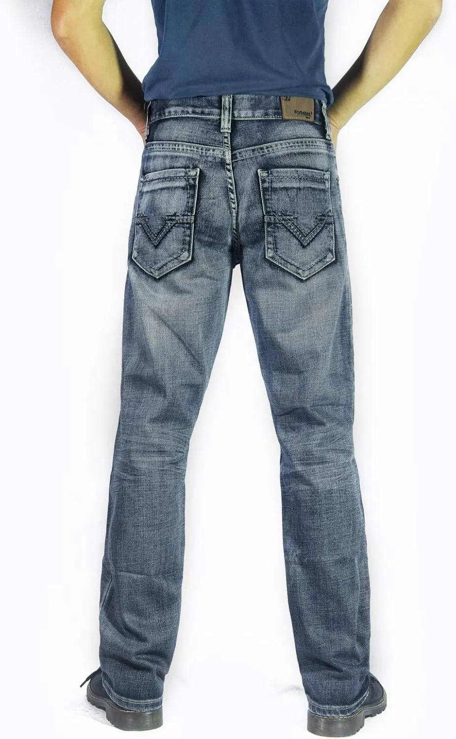 Flypaper Men’s Fashion Bootcut Blue Jeans Regular Fit Mens Work Pants