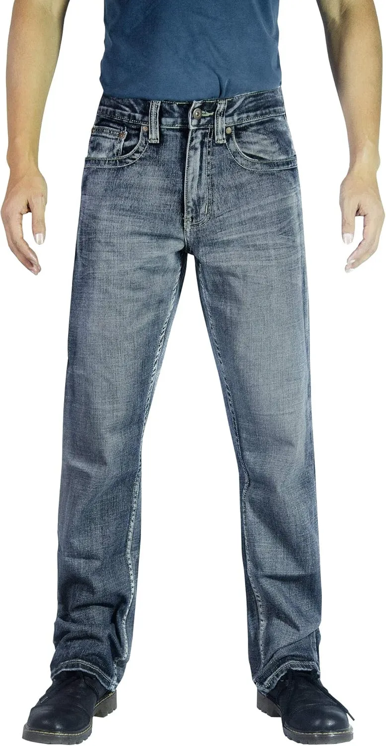 Flypaper Men’s Fashion Bootcut Blue Jeans Regular Fit Mens Work Pants