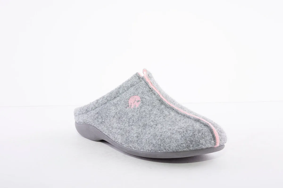 GARZON - 7252.279 FLAT MULE SLIPPER - GREY/PINK