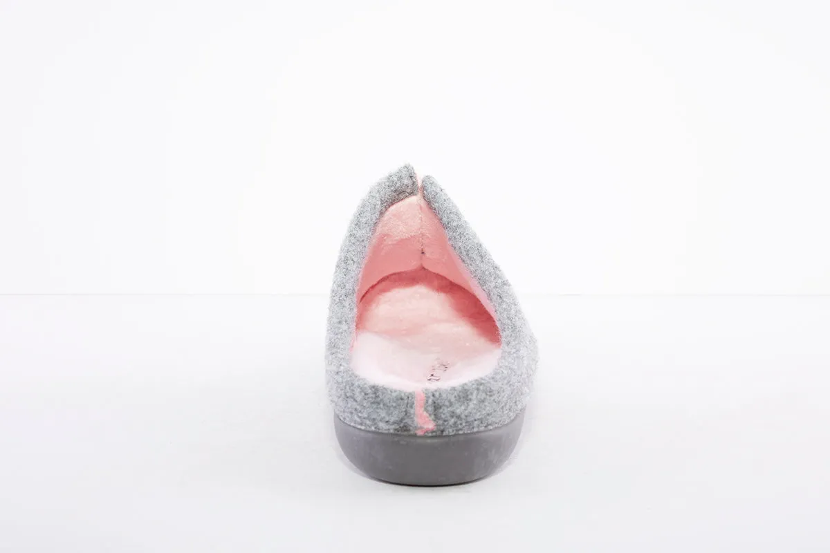 GARZON - 7252.279 FLAT MULE SLIPPER - GREY/PINK