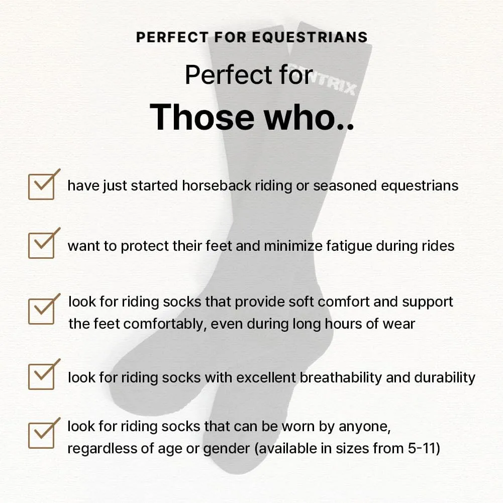 Gentrix Equestrian Riding Socks- Durable, Anti-Slip Comfort Riding Socks Anti-Friction Design Ideal Stylish Running Socks
