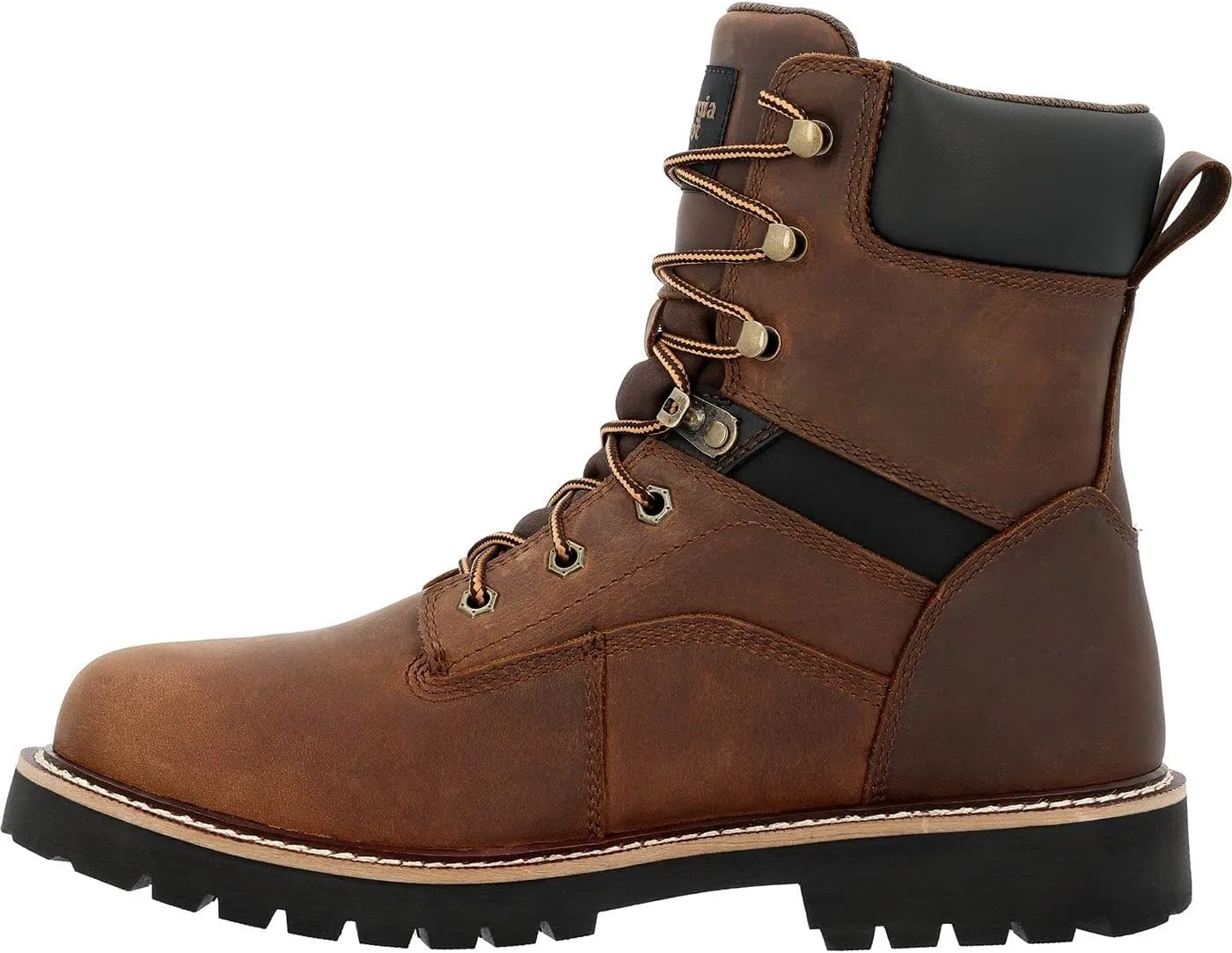 Georgia Boot Mens Core 37 8 Inch Steel Toe Work Safety Shoes Casual - Brown