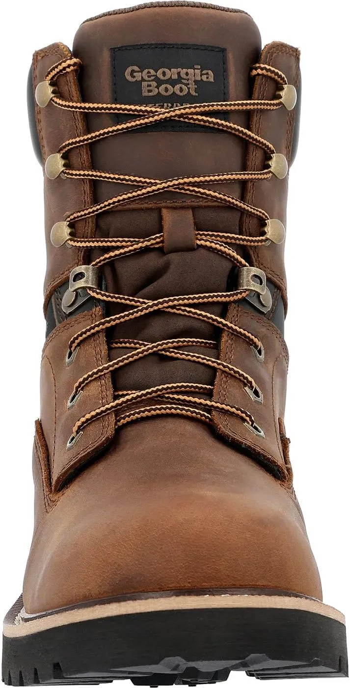 Georgia Boot Mens Core 37 8 Inch Steel Toe Work Safety Shoes Casual - Brown