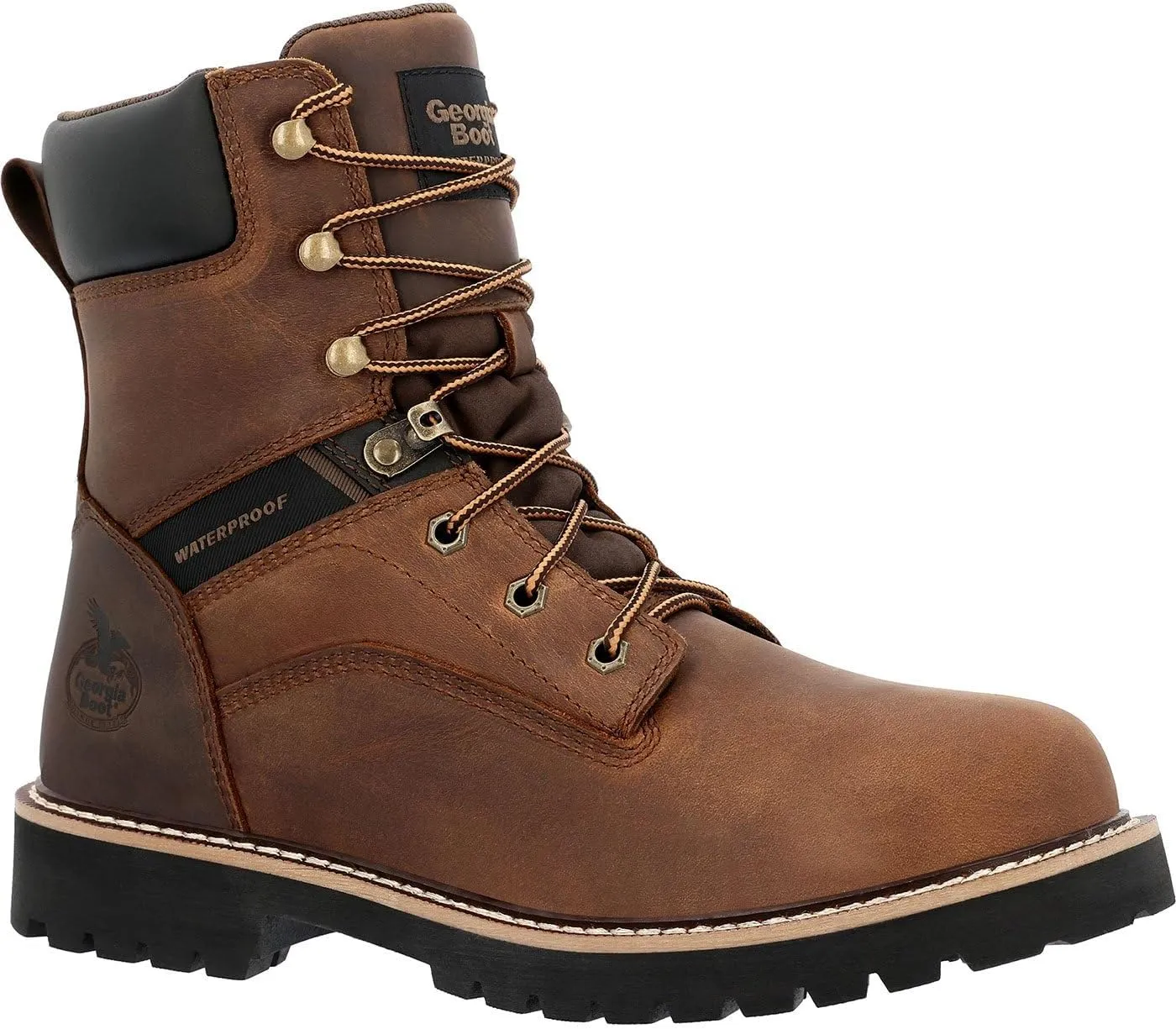 Georgia Boot Mens Core 37 8 Inch Steel Toe Work Safety Shoes Casual - Brown