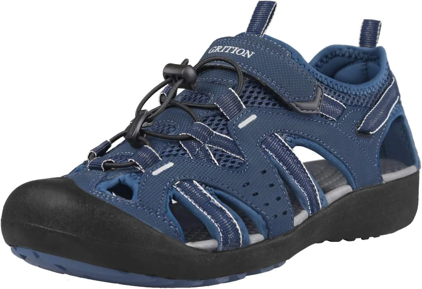 GRITION Mens Outdoor Hiking Sandals Summer Beach Closed Toe Water Sandal Waterproof Comfortable Fisherman Adventures Sport Athletic Walking Traveling Shoes Sandles