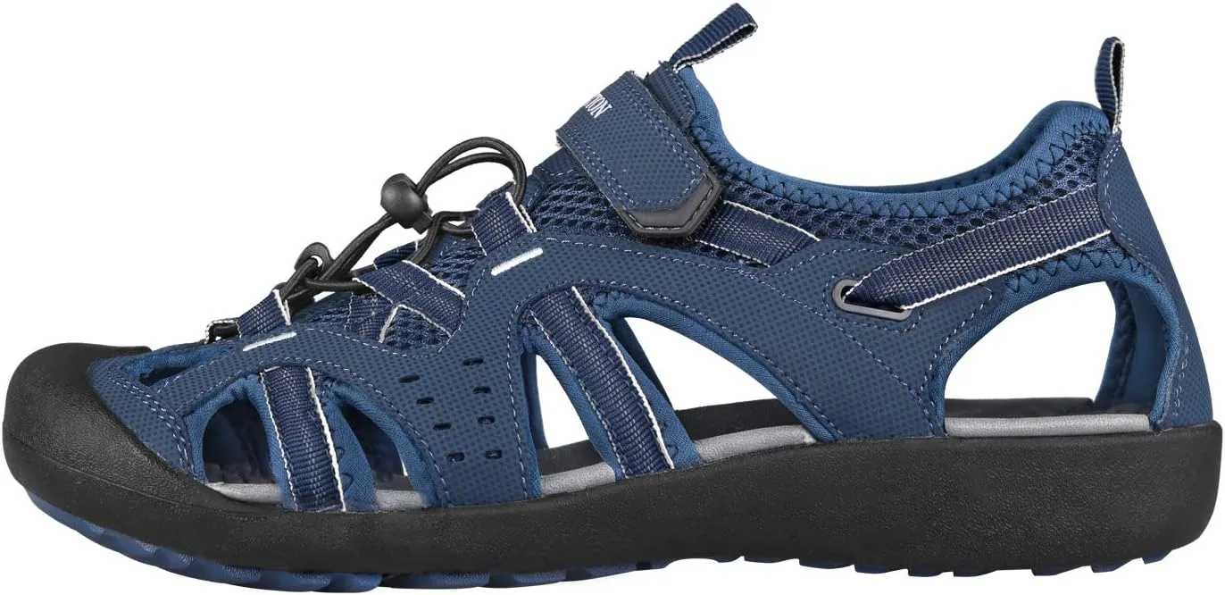 GRITION Mens Outdoor Hiking Sandals Summer Beach Closed Toe Water Sandal Waterproof Comfortable Fisherman Adventures Sport Athletic Walking Traveling Shoes Sandles