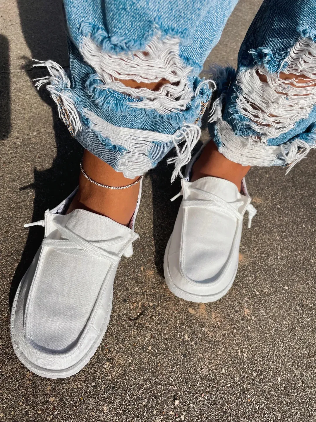 Gypsy Jazz Canvas Shoes, White