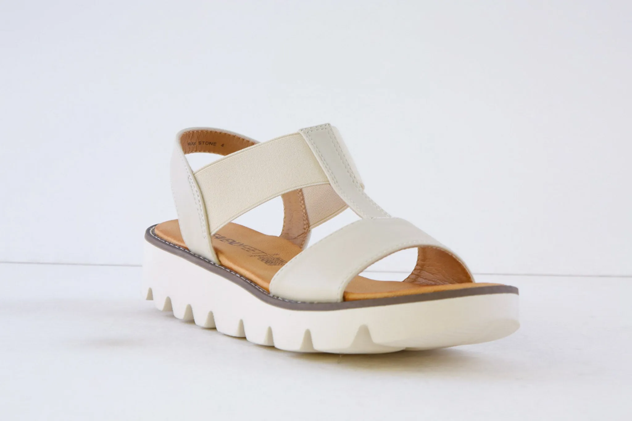 HEAVENLY FEET - RITZ A CHUNKY FLAT SANDAL - BEIGE
