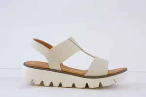 HEAVENLY FEET - RITZ A CHUNKY FLAT SANDAL - BEIGE