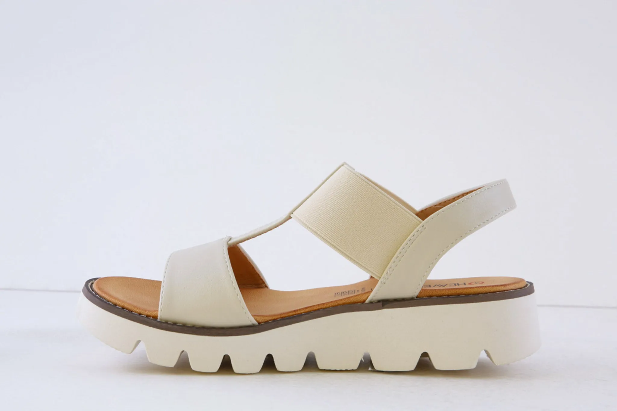 HEAVENLY FEET - RITZ A CHUNKY FLAT SANDAL - BEIGE