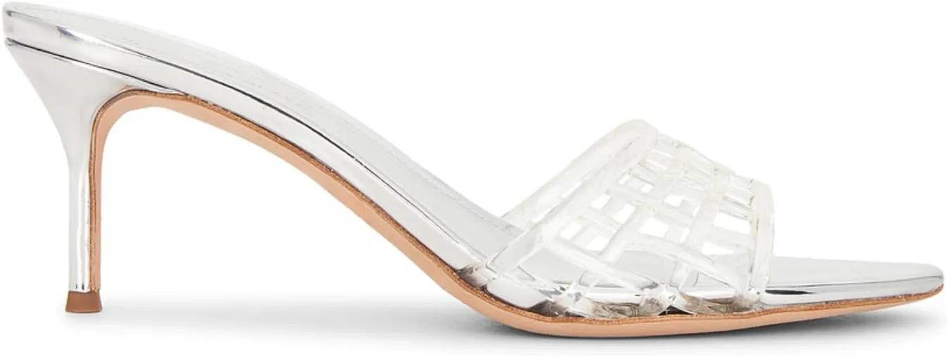 High Heel Sandals for Women Open Pointed Toe Mesh Mules Sandals Beach Summer Dress Stiletto Shoes