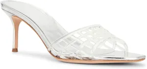 High Heel Sandals for Women Open Pointed Toe Mesh Mules Sandals Beach Summer Dress Stiletto Shoes