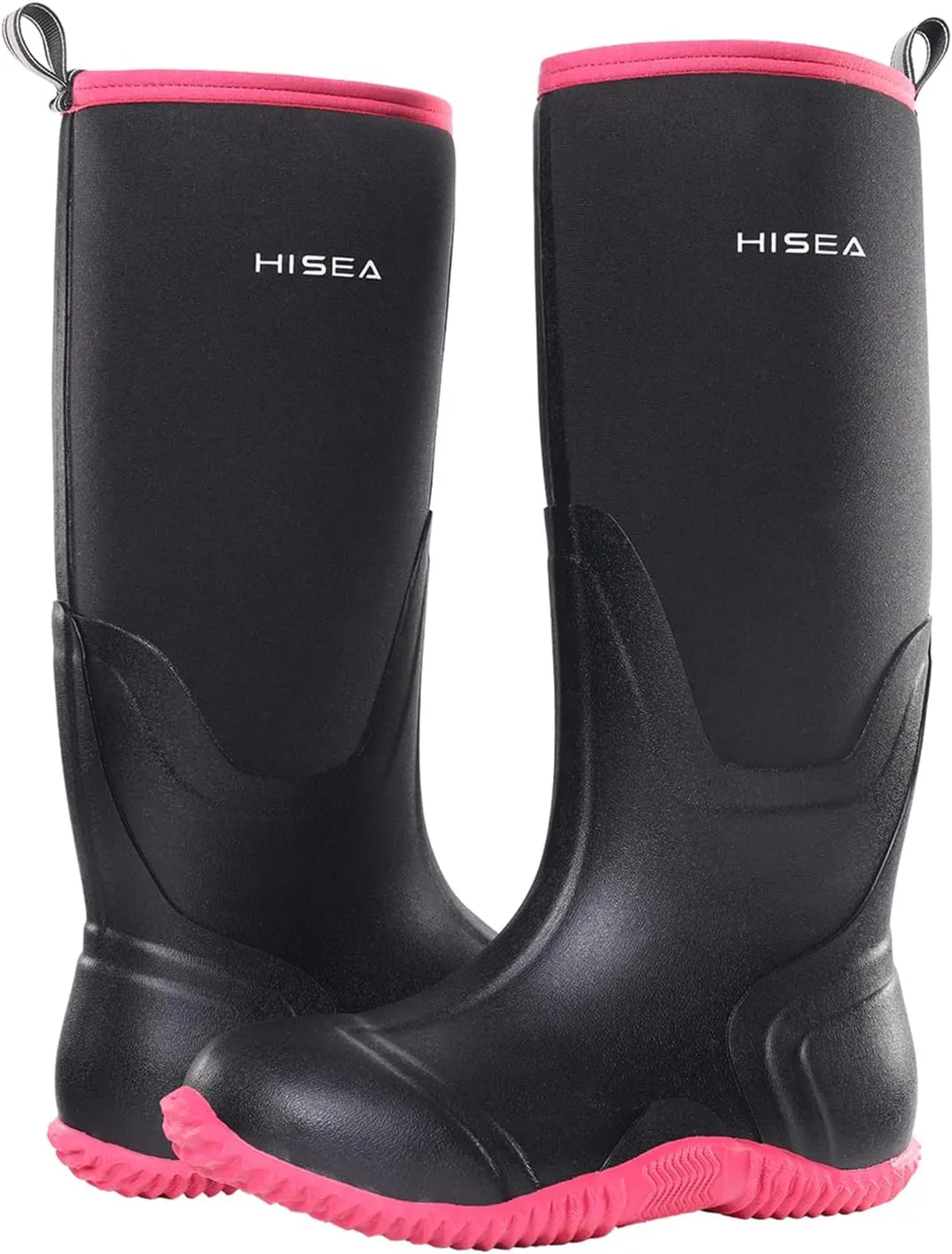 HISEA Women's Rain Boots, Knee High Rubber Boots Waterproof Insulated Neoprene Muck Boots, Durable Anti-Slip Outdoor Work Boots for Hunting Gardening Farming Yard Mud Working
