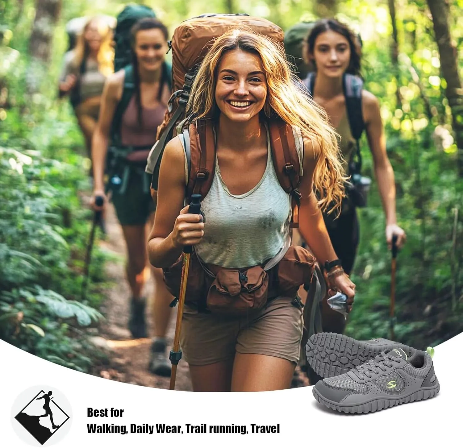 HOBIBEAR Womens Barefoot Shoes| Wide Toe Box| Comfortable Trail Running Sneaker