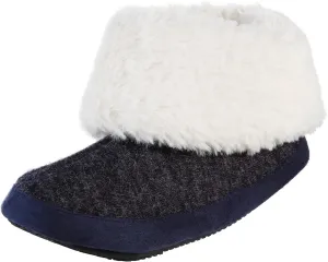 isotoner Women's Recycled Comfort Memory Foam Heather Knit Marisol Boot Slippers