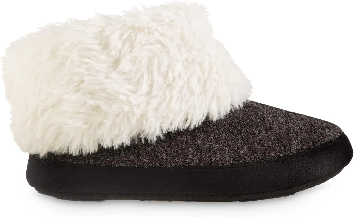 isotoner Women's Recycled Comfort Memory Foam Heather Knit Marisol Boot Slippers