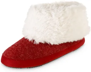 isotoner Women's Recycled Comfort Memory Foam Heather Knit Marisol Boot Slippers