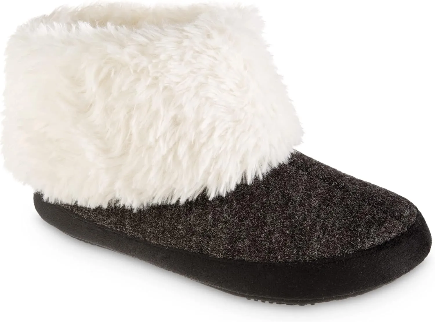 isotoner Women's Recycled Comfort Memory Foam Heather Knit Marisol Boot Slippers