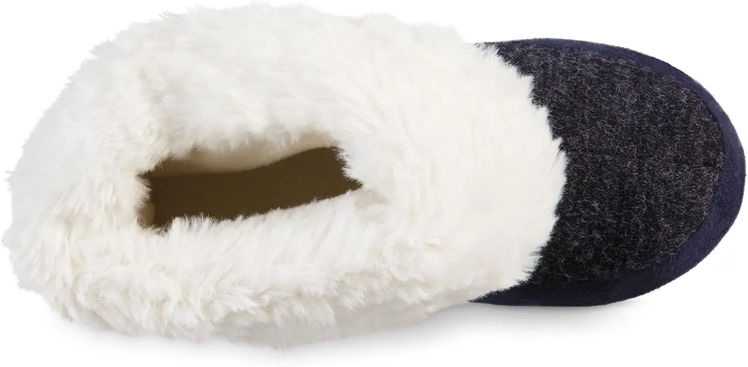isotoner Women's Recycled Comfort Memory Foam Heather Knit Marisol Boot Slippers