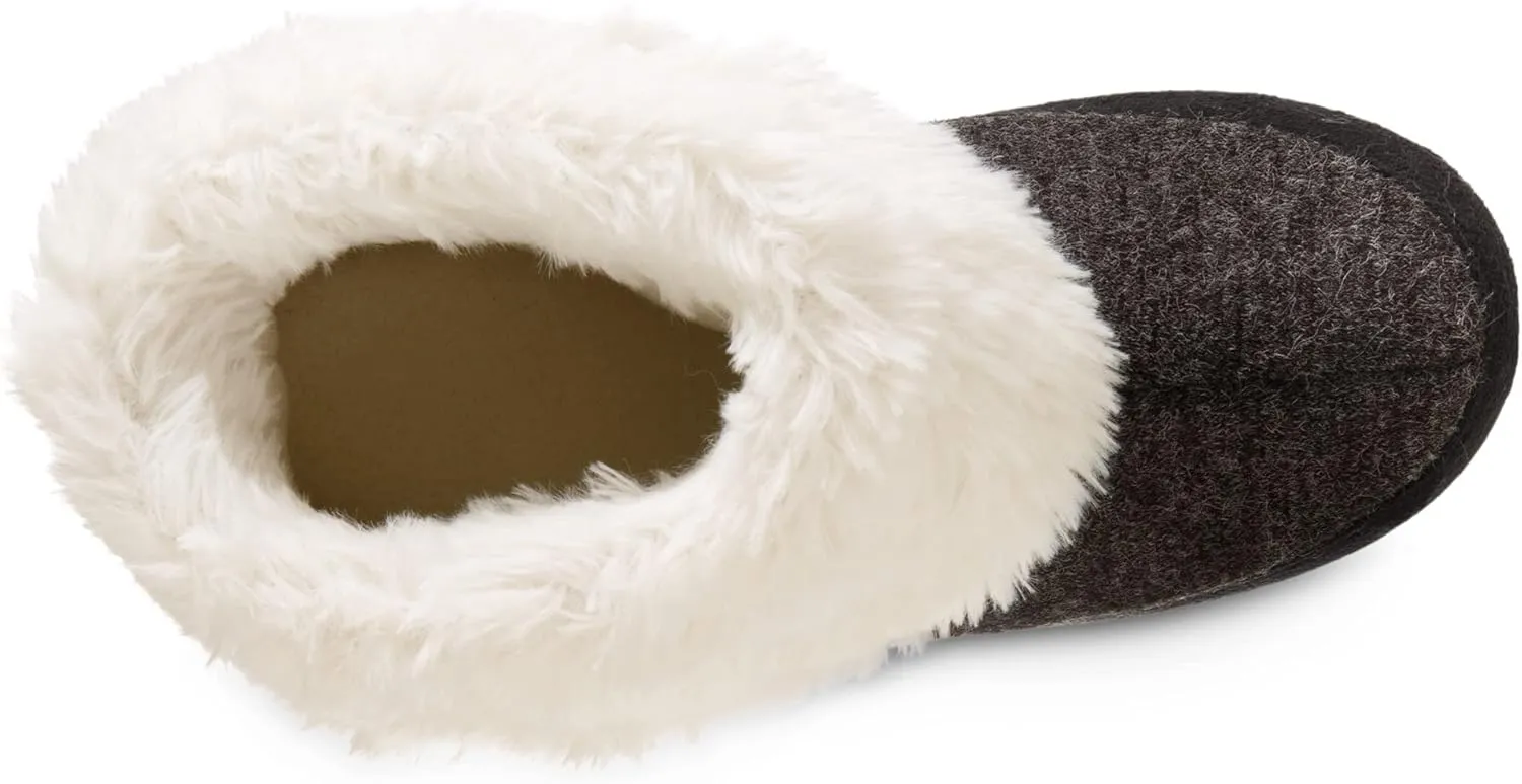 isotoner Women's Recycled Comfort Memory Foam Heather Knit Marisol Boot Slippers