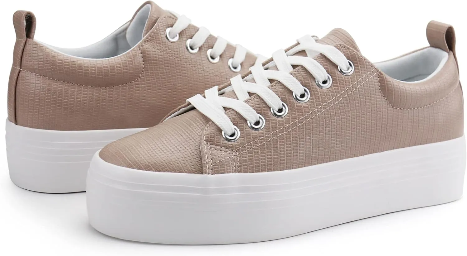 JABASIC Women Lace Up Platform Sneakers Comfortable Casual Fashion Sneaker Walking Shoes