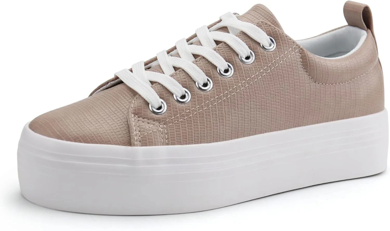 JABASIC Women Lace Up Platform Sneakers Comfortable Casual Fashion Sneaker Walking Shoes