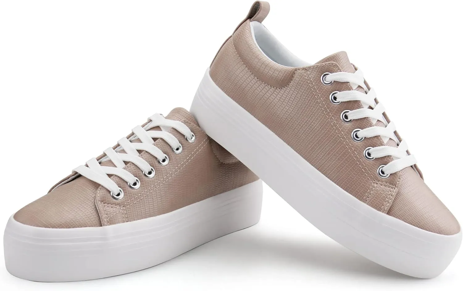 JABASIC Women Lace Up Platform Sneakers Comfortable Casual Fashion Sneaker Walking Shoes
