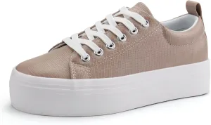 JABASIC Women Lace Up Platform Sneakers Comfortable Casual Fashion Sneaker Walking Shoes