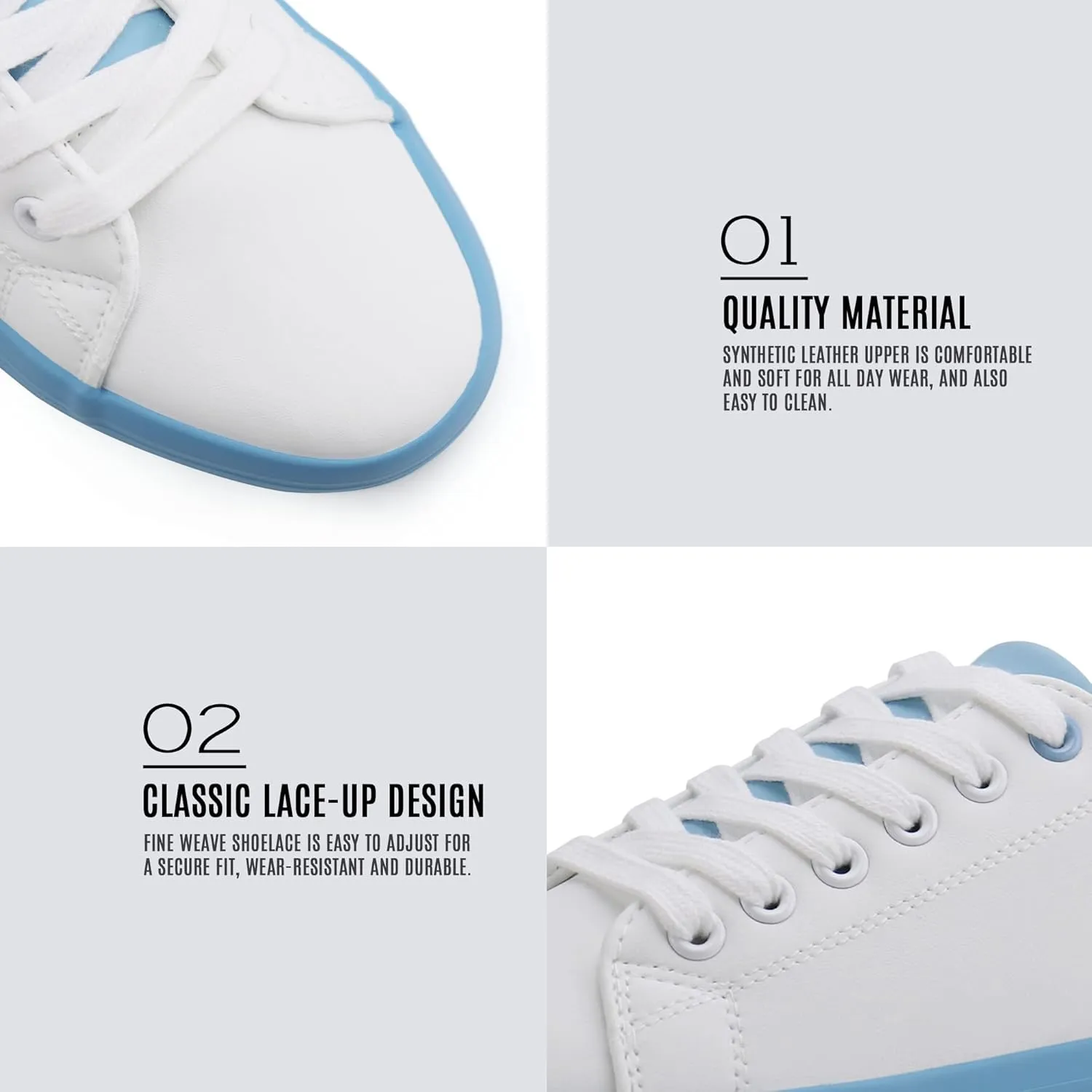 JABASIC Women Lace Up Platform Sneakers Comfortable Casual Fashion Sneaker Walking Shoes