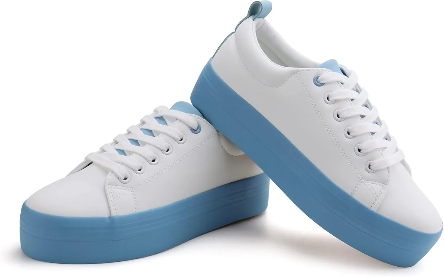 JABASIC Women Lace Up Platform Sneakers Comfortable Casual Fashion Sneaker Walking Shoes