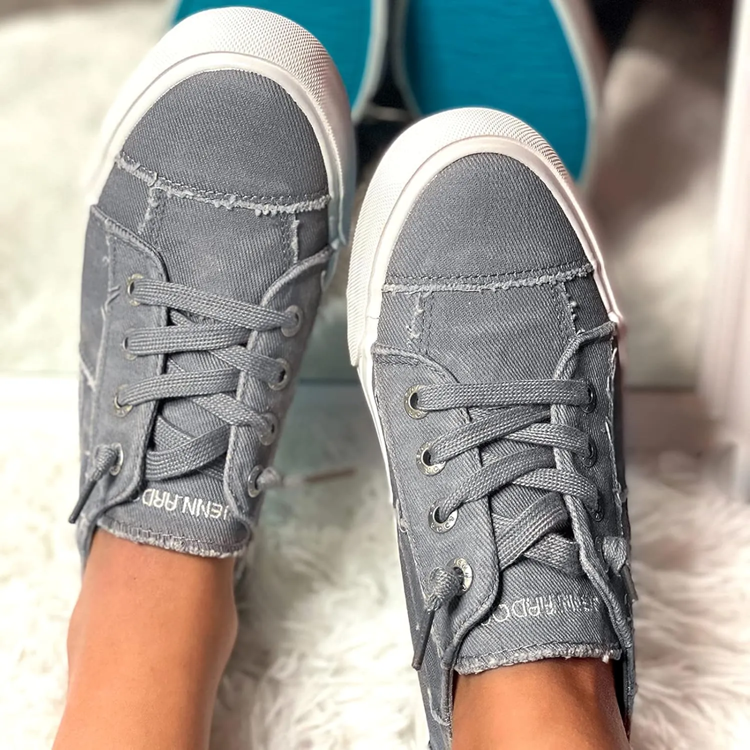 JENN ARDOR Slip On Canvas Shoes for Women Low Top Fashion Sneakers Comfortable Walking Flats