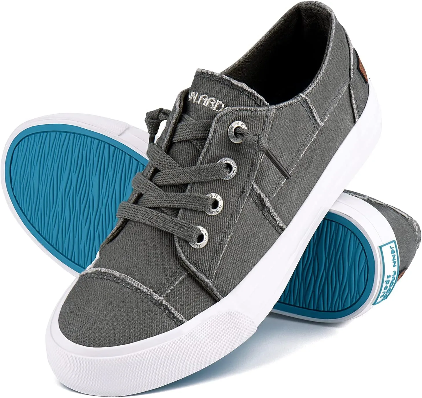 JENN ARDOR Slip On Canvas Shoes for Women Low Top Fashion Sneakers Comfortable Walking Flats