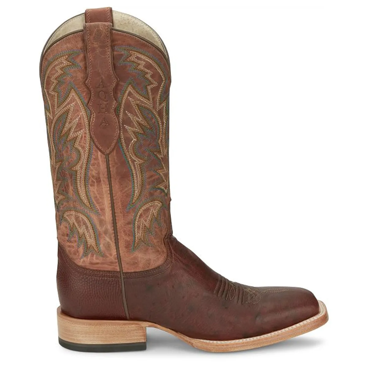 Justin Back Men Footwear Cowboy/Western King - Three Bars-Smooth Otrich Color Brandy (#AQ8141)