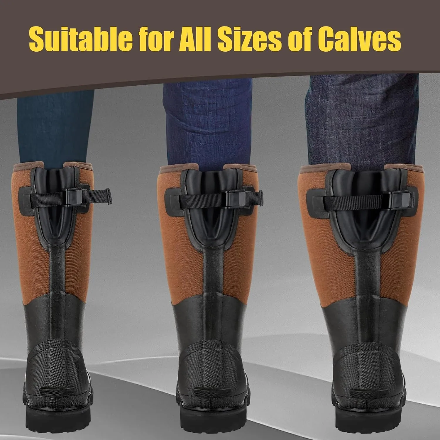 Kalkal Steel Toe Rubber Boots for Men - Waterproof Anti Slip Work Boots 6mm Neoprene Rain Boot Durable Hunting Boots with Steel Shank for Farming Gardening Construction Outdoor Work Size 5-14