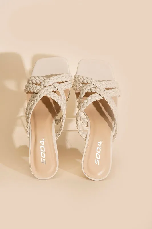 KELLAN-S DOUBLE CROSS BRAIDEDE HEELS