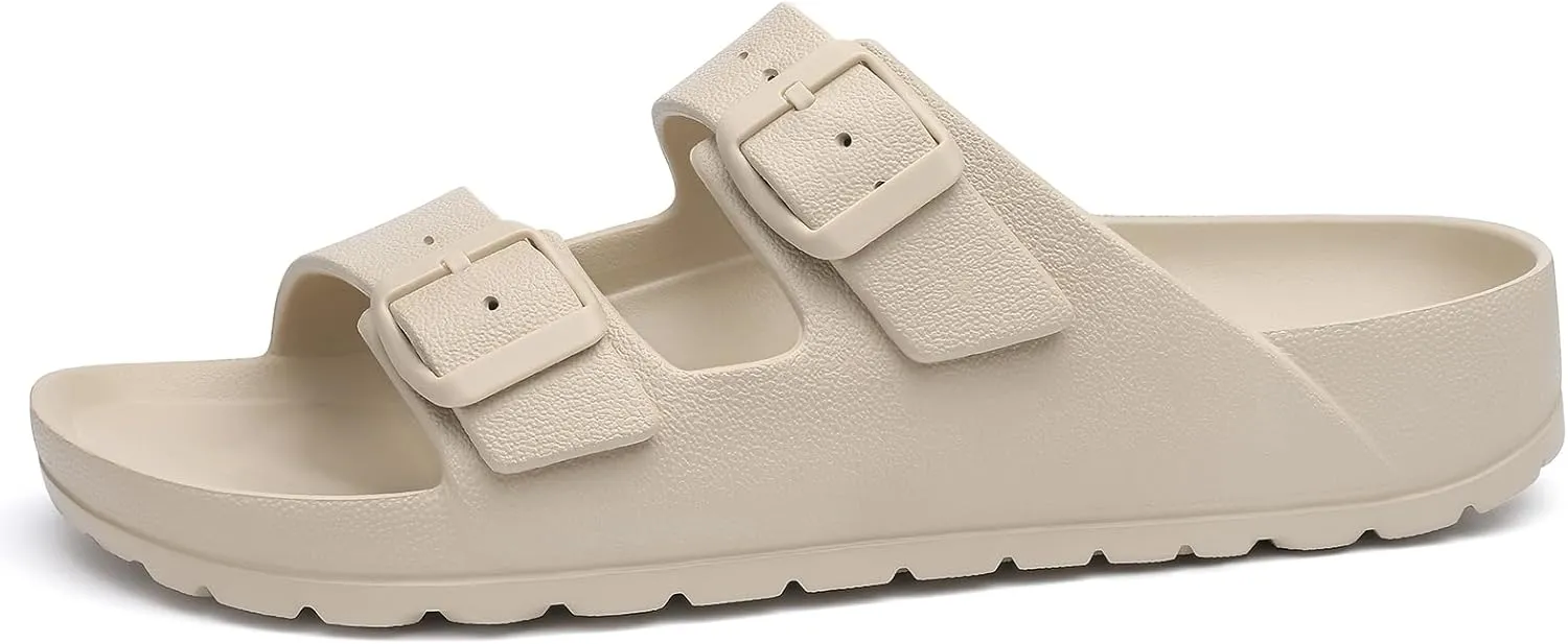 KIDMI Women's Comfortable EVA Sandals with Medium Arch Support, Adjustable Buckle Summer Beach Slide Sandal