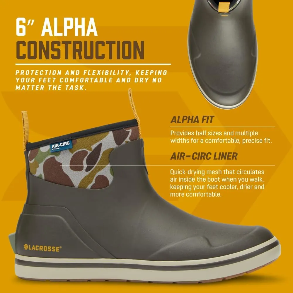 LaCrosse Alpha Deck Boot 6" - Rain Boots Men, Waterproof Boots for Men, Durable Outdoor Boots for Men, Comfort Fit