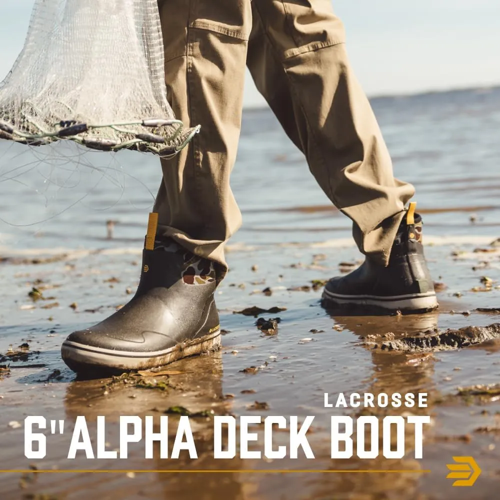 LaCrosse Alpha Deck Boot 6" - Rain Boots Men, Waterproof Boots for Men, Durable Outdoor Boots for Men, Comfort Fit
