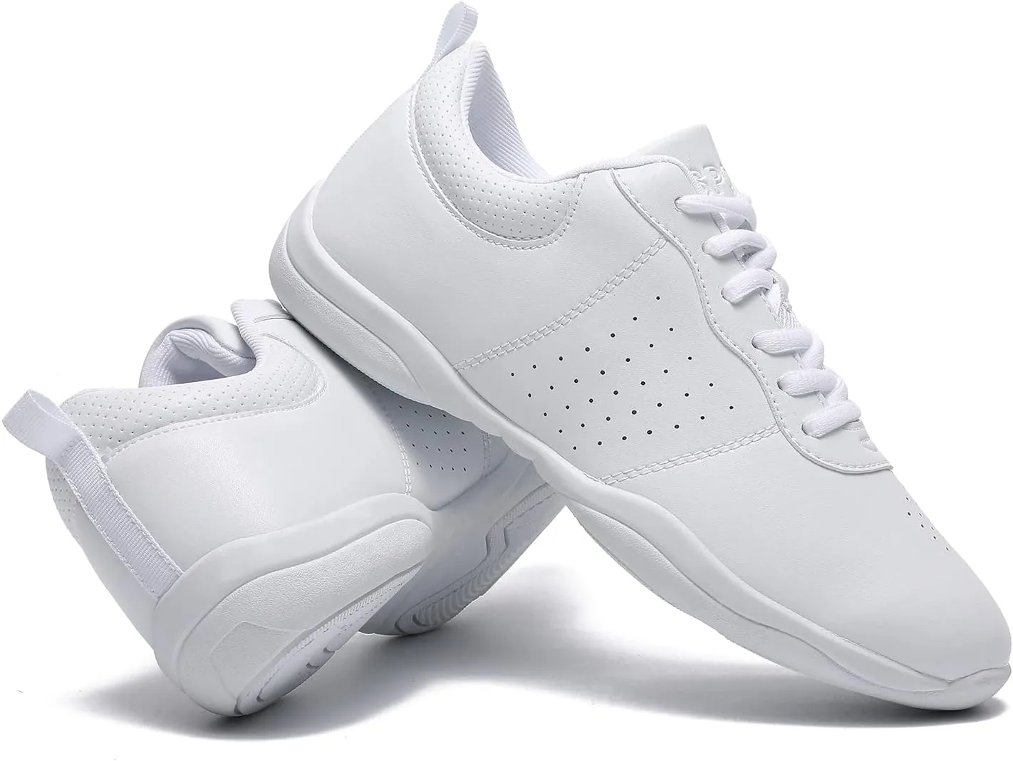 LANDHIKER Cheer Shoes Girls White Dance Shoes Youth Cheerleading Sports Training Athletic Comfortable Shoes Flats Girl