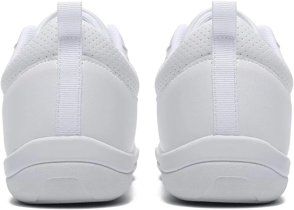 LANDHIKER Cheer Shoes Girls White Dance Shoes Youth Cheerleading Sports Training Athletic Comfortable Shoes Flats Girl